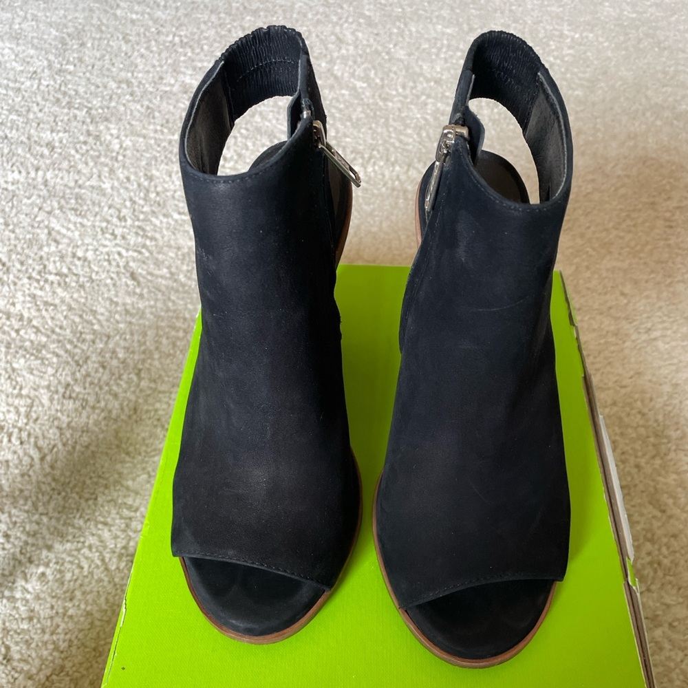 Steve Madden Black Open-Toe Ankle Booties